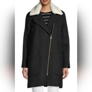 Madewell Women's Eldridge Zip Coat Insuluxe Wool/Cashmere Blend Black/White XS